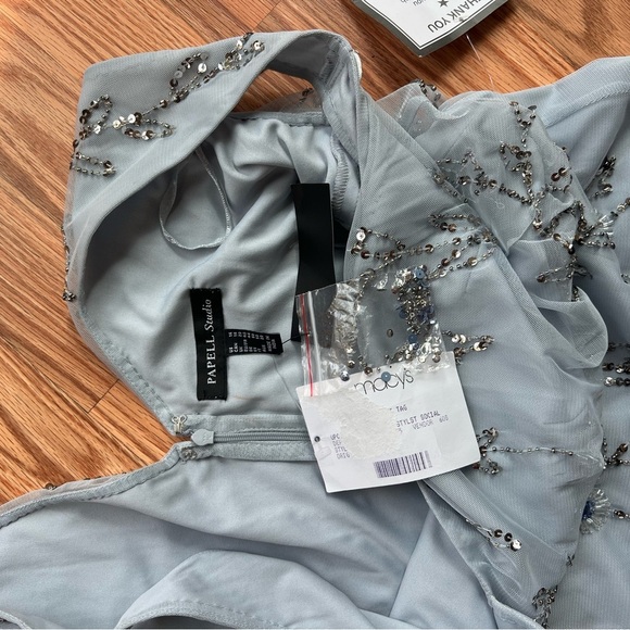 Elegant Embroidered Dress in Light Blue - Picture 2 of 3